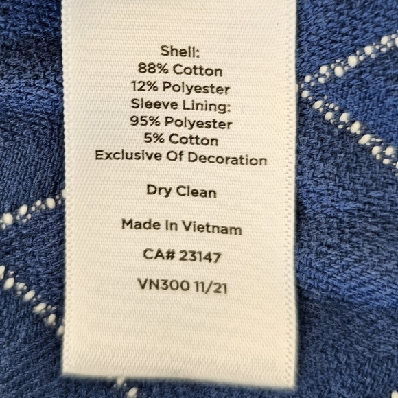 Talbots Fringe Quilted Chambray Jacket Size 4 EUC (Runs small) - Picture 11 of 15